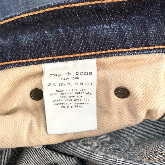 rag & bone Women's Skinny Jeans - Dark Blue - Picture 8 of 8